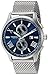 Akribos XXIV Men's Swiss Quartz Multi-function Blue Sunray Dial Silver-Tone Mesh Stainless Steel Bracelet Watch AK905SSBU