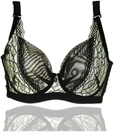 New Lace Sexy Underwear Women Push Up Deep V Bras size 34 36 38 40 42 44 A B C D Color:ArmyGreen Band Size:44 Cup Size:A