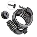 Bike Lock MECO 4 Ft Bike Cable Basic Self Coiling Resettable Combination Bicycle Lock