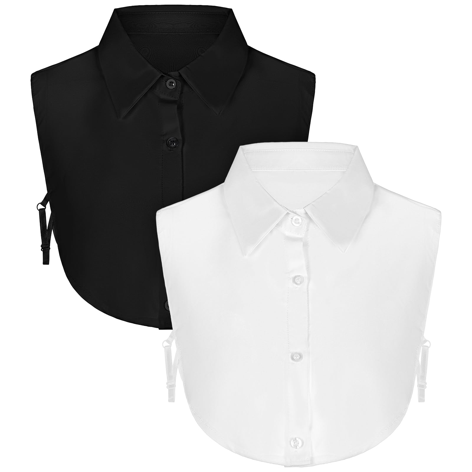 Photo 1 of 2 Pcs Detachable Fake Collar Dickey Collar for Women False Half Shirts Collars for Women Blouse False Collars Top White Black