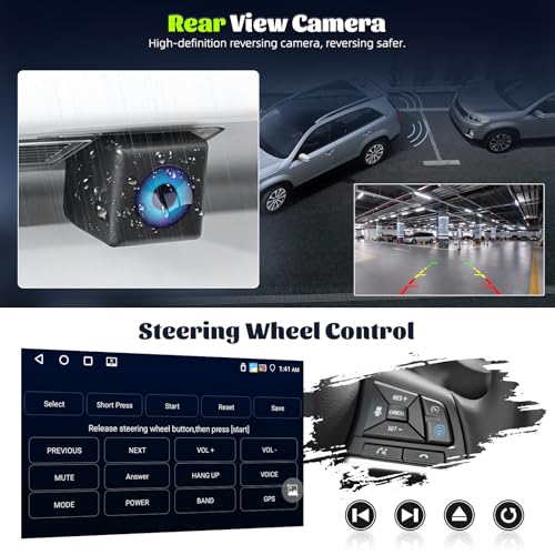 For Fiat Bravo 2008-2013, Android 15, 4G+64G CAMECHO Car Radio for Fiat Bravo Wireless Carplay Android Car, 9 Inch 2DIN Car Screen with GPS Navi WIFI EQ Bluetooth FM/RDS SWC Rear Camera+MIC
