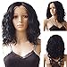 Lace Front Wig Deep Invisible with Natural Hairline Japanese Kanekalon Fiber Synthetic Wig Long Medium (wavy-#1b natural black)