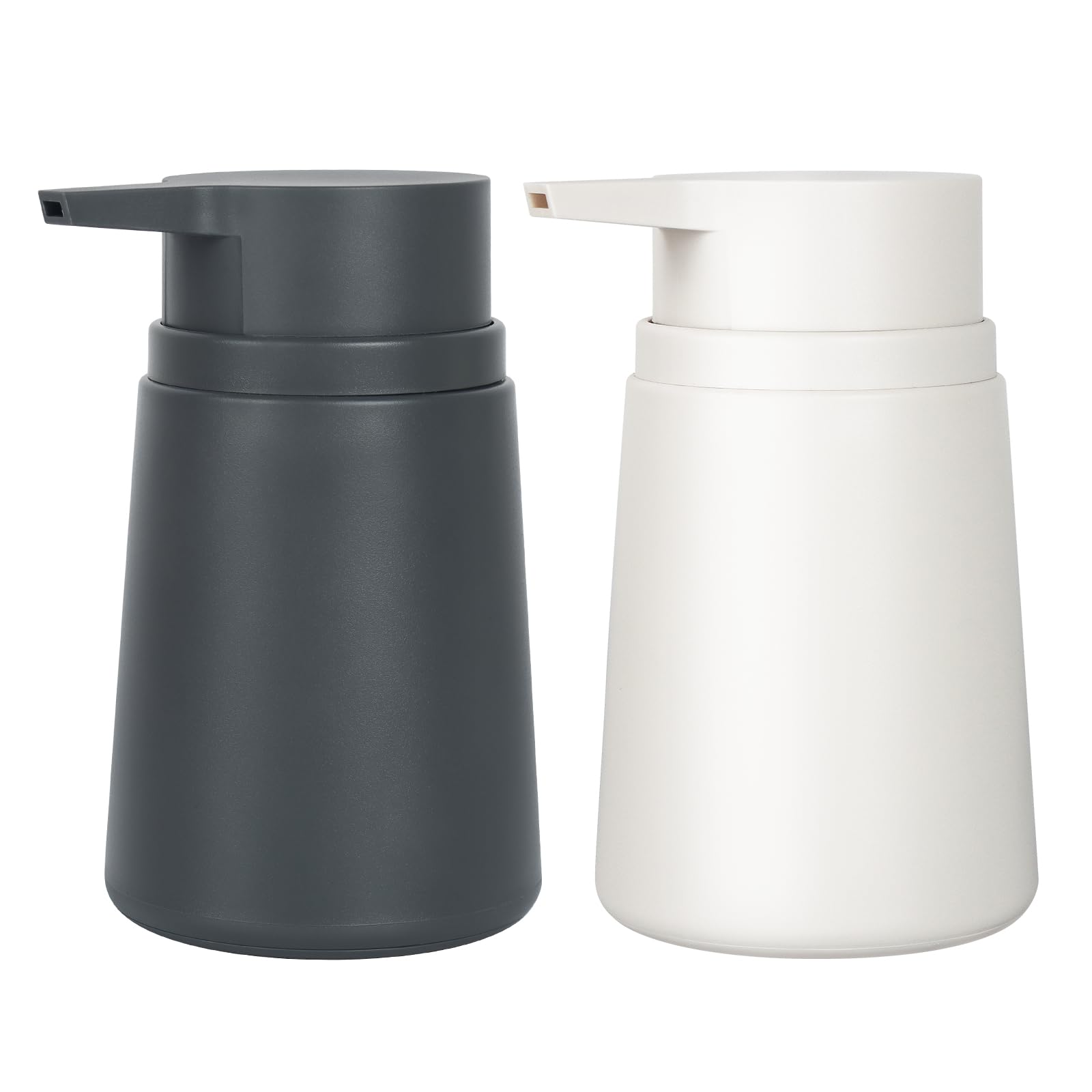 Topsky Soap Dispenser with Plastic Pump, 320ml Liquid Hand Soap Dispenser, Rustproof Pump for Kitchen & Bathroom, Great for Lotions, Essential Oil, Liquid Soaps （1PCS Grey & 1PCS Cream White)
