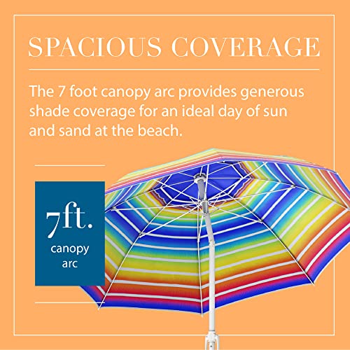 Nautica Beach Umbrella 7 Ft Heavy Duty Portable Beach Umbrellas for