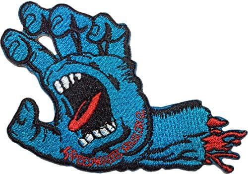 SpeedWheels Santa Cruz Screaming Hand Skateboard Sew Iron on Patch (PREMIUM QUALITY) (IRON-SATA-CRUZ-HAND)
