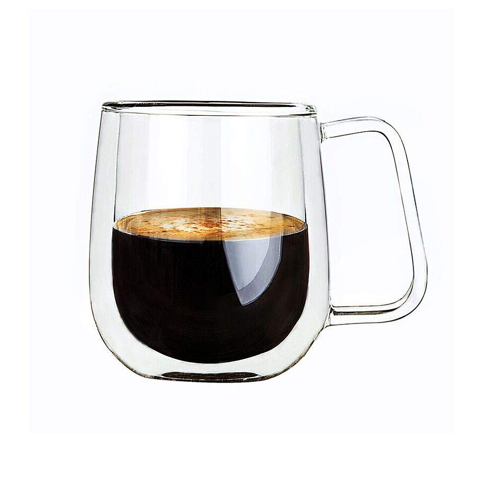 Kookia Double-walled Glass Coffee Mug with Handle -8oz