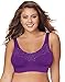 Just My Size Women's Full Figure Pure Comfort Lace Back Closure Wirefree Bra MJ1271