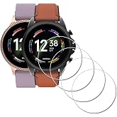 iDaPro Protector de pantalla para Fossil Gen 6 1.732 in/1.654 in, vidrio | Paquete de 4 + caja de ABS. Dureza 9H, antiarañazo