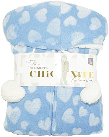 Blue Star Clothing Women Plush Hooded Print Pajamas|One Piece Adjustable Hoodie Jumpsuit