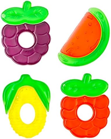 Teething Toys (Pack Of 4) by MyPoshBaby, Best Infant/Baby Teether -100% Safe Food Grade Silicone, Non-Toxic, Soothing, Soft & Durable - Fully FDA Compliant + LFGB Certification - Won't Harm Babies' Gum!