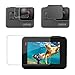 Hapurs Lens Cap and Lens & Screen Protector for for GoPro Hero 7 Black/ 6/5/，2 Pack Protective Lens Cover Case and Anti-Scratch Tempered Glass Screen and Lens Protector for GoPro Hero 7/6 / 5