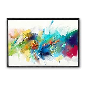 Framed Canvas Wall Art Color Abstract Canvas Prints Home Artwork Decoration for Living Room,Bedroom - 16x24 inches