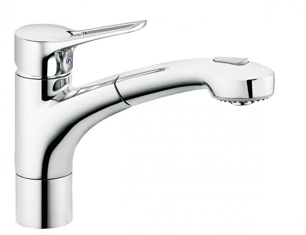 Kludi 39 941 05 62 Chrome MX DN 15 Kitchen Sink Tap with Pull-Out Spout - Grey