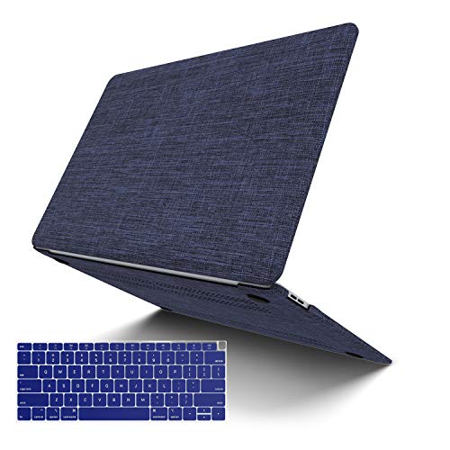 MacBook Pro 15 (2019/2018/2017/2016), JGOO Soft Touch Shell Cover(Fabric), Hard Shell Case Compatible MacBook Pro 15" A1707/A1990, Blue