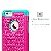 iPhone 6S Case,EC™ [Shockproof] Apple iPhone 6S Case, Heavy Duty Dual Layer Hybrid Stud Rhinestone Bling Protection Cover Case for Apple iPhone 6S / 6 (Rose/Teal)