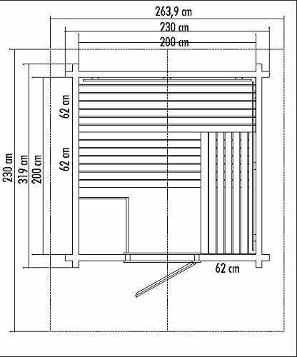 Well Solutions® Gartensauna Country aus 70 mm Massiv Blockbohle – Bild 3