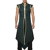 UniqKaliber Men’s Medieval Viking Long Vest Renaissance Sleeveless Tunic Tabard Knight Cosplay Costume