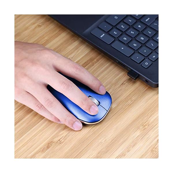 Wireless Mouse for Laptop Silent Cordless 2.4G USB Slim Mouse Wireless Optical Ambidextrous Computer Mobile Mouse…