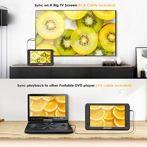 MYDASH 10.1" Dual Screen Portable DVD Player for Car, Headrest Kids CD