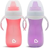Munchkin Gentle Transition Baby Bottles 2 Pack 10oz Spout Handles Pink Purple view 2
