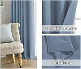 BellaHills Blackout Curtains 2 Panels 46x54 Stone Blue Pencil Pleated view 6