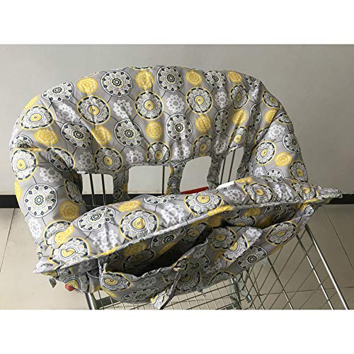 Qchengsan 2-in-1 Shopping Cart High Chair Cover 4 Leg Holes Elastic for Twin Baby Foldable Portable Seat - Thumbnail 2