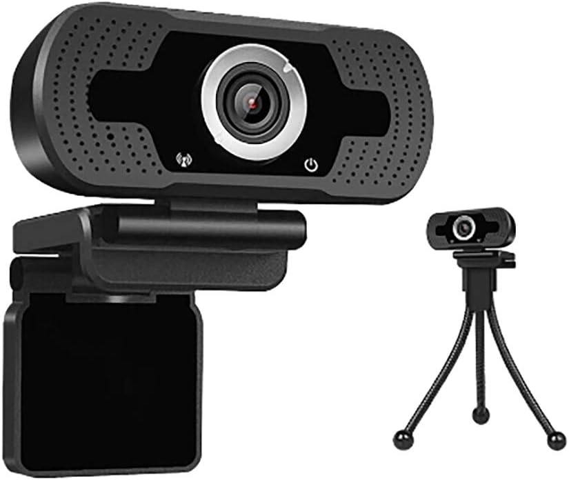 Full HD Webcam with Microphone for Desktop and Laptop, 1080P Computer Camera, Bonus Tripod and Lens Cover, USB Plug and Play, Web Cam for Gaming Live Streaming, Video Conferencing, Online Lessons