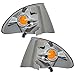 AutoandArt Brock Replacement Driver and Passenger Park Signal Corner Marker Lights Lamps Lenses Compatible with 1999-2001 3 Series E46 Sedan Wagon 63136902765 63136902766