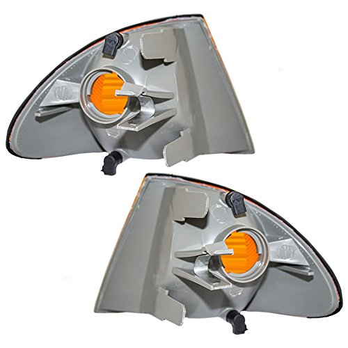 Driver and Passenger Park Signal Corner Marker Lights Lamps Lenses Replacement for BMW 63136902765 63136902766