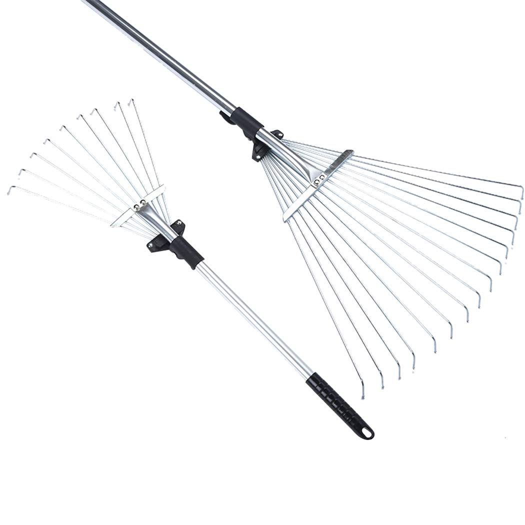 Outgeek Leaf Rake Retractable Heavy Duty Metal Rake Garden Rake Gardening Tool Amazon.in Home