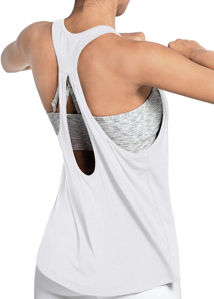 DIBAOLONG Womens Sexy Open Back Yoga Tops Workout Clothes Racerback Tank Top at  Women’s Clothing store