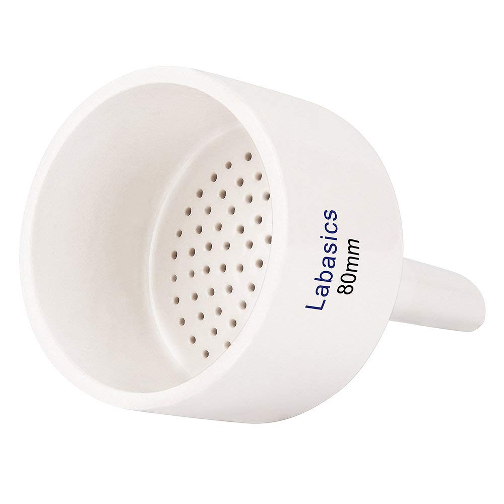 Labasics Porcelain Buchner Funnel 80 mm, Porcelain Buchner Filter Funnel OD 8 cm ID 7.1 cm for Laboratory