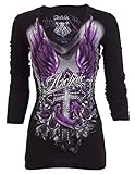 Archaic AFFLICTION Womens LS T-Shirt ROSEMARY Tattoo Biker UFC Sinful