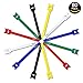 iXCC 60 Packs Reusable Fastening Cable Ties, Wire Straps, Hook and Loop Microfiber Cloth Cord Ties [6-Inch] [Multicolor]