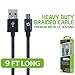 Cellet 9 Feet Long Micro USB Charging Cable, Nylon Braided, Data Sync and Charge Cord, (Braided Heavy Duty Cable)