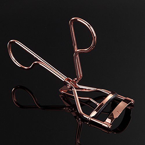 WOKOTO Rose Gold 3 in 1 Eyelash Curler and False Eyelash Applicator and sissors Eye Lashes Clip Eyelash Extensions Tweezers for Easy Lash Makeup
