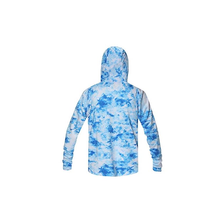 Performance Fishing Hoodie with Face Mask Hooded Sunblock Shirt Sun