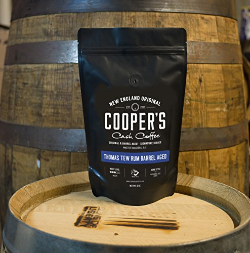 Rum Barrel Aged Coffee - Single Origin Rwanda Coffee Beans Aged in Thomas Tew RUM Barrels - 12 oz Bags, Whole Coffee Bean