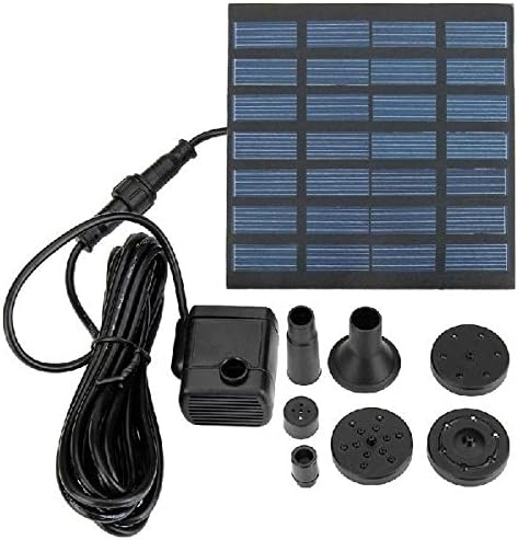 Solar Fountain Free Standing Floating Submersible Solar Water Pump Set With 4 Sprinkler Heads For Swimming Pool Garden black