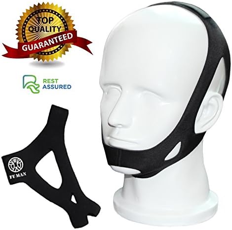 FUMAN Stop Snoring the Most Effective Snoring Solution Adjustable Anti Snoring Chin Strap Sleep Aid Device - Get the Restful Night you Deserve! (Black Chin Strips)