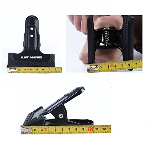 Slow Dolphin Tripod Camera Clip Clamp Flash Reflector Holder Mount with 1/4 Inch Screw 360 Degree Swivel for Studio Backdrop Camera SLR, Digital SLR, Video Came(Black)