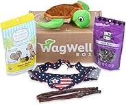 WagWell Box - Monthly Dog Subscription Box | Organic Dog Treats, Premium Dog Toy, Bully Sticks, Dog Bandana, T