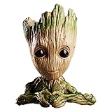 Flowerpot Treeman Heart-Shaped Groot Succulent Planter Cute Green Plants Flower Pot with Hole Pen Holder