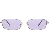 SOJOS Small Trendy Rectangle Sunglasses Womens Mens, Retro 80s 90s Y2k Chic Narrow Thin Skinny Sunnies SJ1187