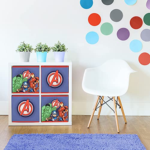 Jay Franco Marvel Avengers Trio 4 Pack Collapsible Cube Storage Bins