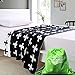 Hacookies,Black and White Swiss Cross Personalized Crochet Baby Blanket Cashmere Fleece Toddlers Swaddle Blanket Throw for Infant Children,Includes Storage Bag