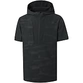 M MAELREG Mens Short Sleeve Half Zip Hoodies Lightweight Golf Jacket | Water-repellent, Windproof, Lightweight, with Pocket, 1/2 Zip, Hood, Camo Pattern, for Outdoor, Golf, Hiking, Running, Casual