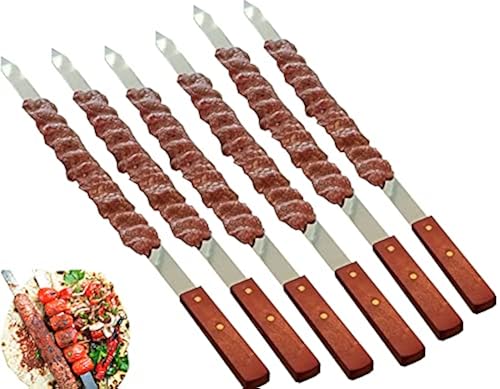 5 Pcs Octopus Ball (Takoyaki) Skewers - Short BBQ Skewers With Wooden Handle For Grilling