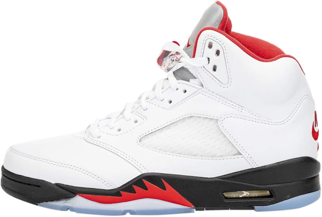 air jordan 5 fire red black tongue