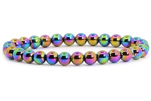 Justinstones Gem Semi Precious Gemstone 6mm Round Beads Stretch Bracelet 6.5 Inch Unisex